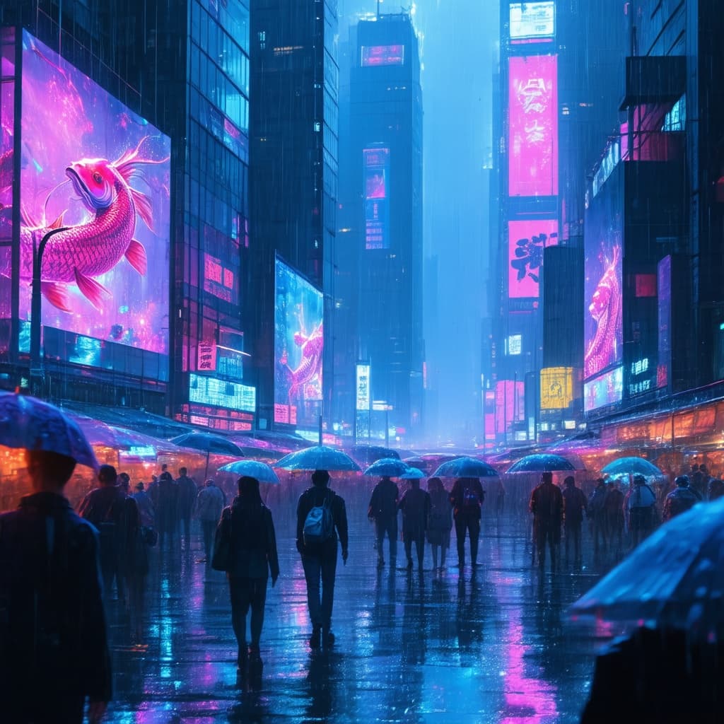 SD 3.5 Large - Cyberpunk cityscape