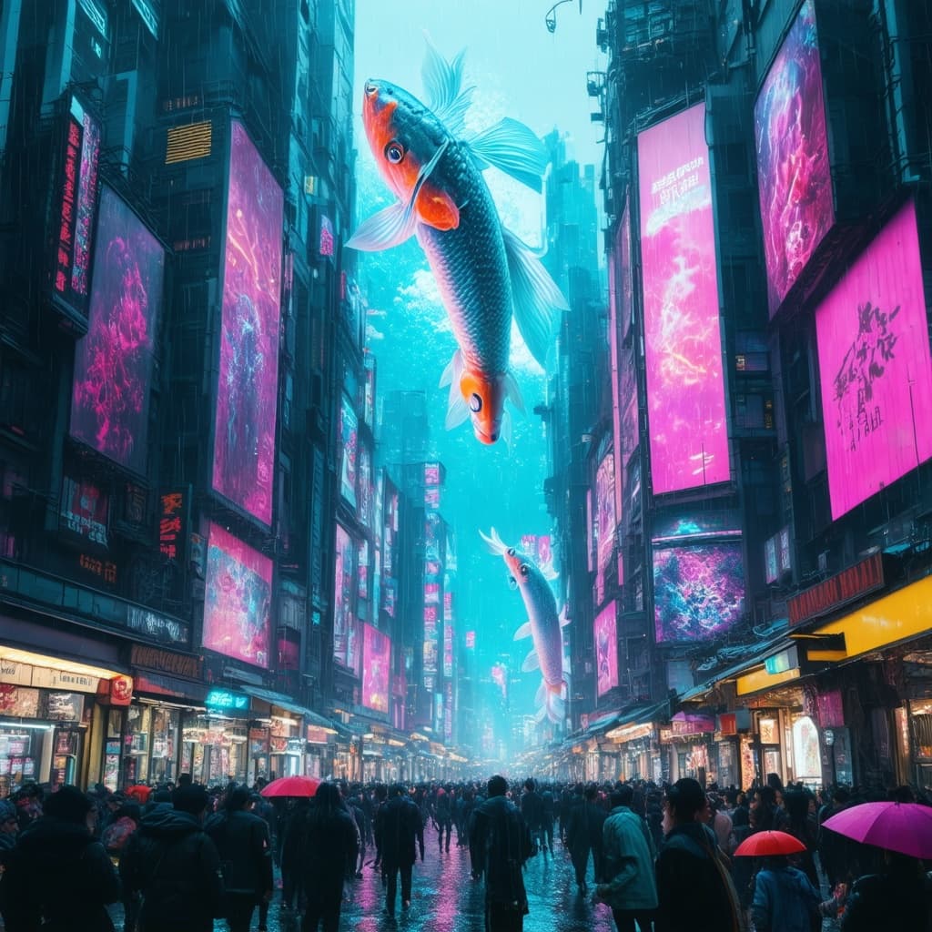 SD 3.5 Medium - Cyberpunk cityscape